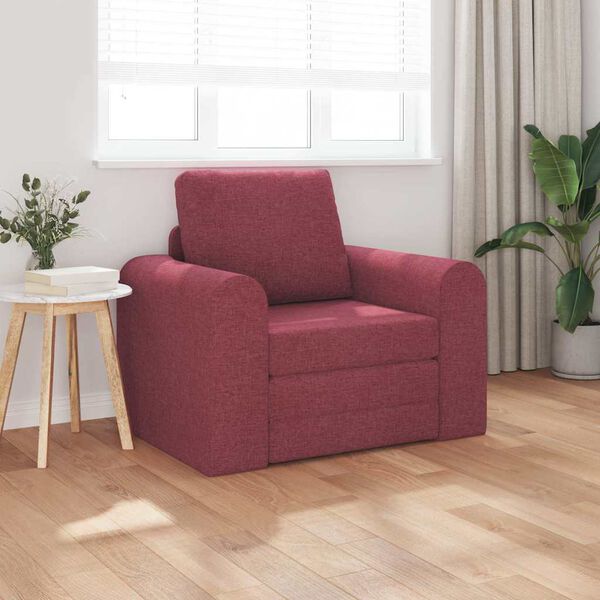 vidaXL Divano letto Rosso Vino 98 x 71 x 83 cm Tessuto