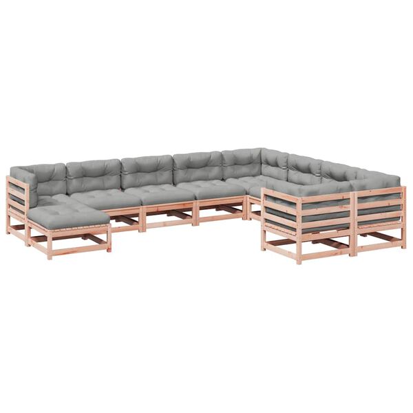 vidaXL Set Divani Giardino 10 pz con Cuscini Massello Abete Douglas