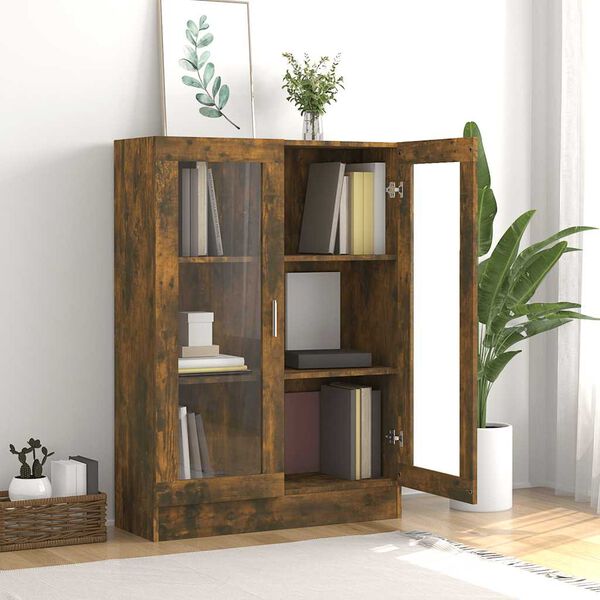 vidaXL Mobile Vetrina Rovere Fumo 82,5x30,5x115cm in Legno Multistrato