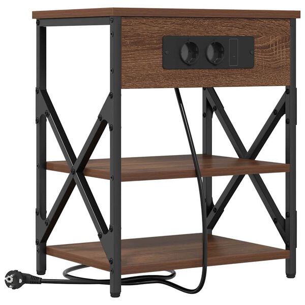 vidaXL Armadio da Notte con lo scaffale Rovere Marrone 41 x 31 x 51 cm