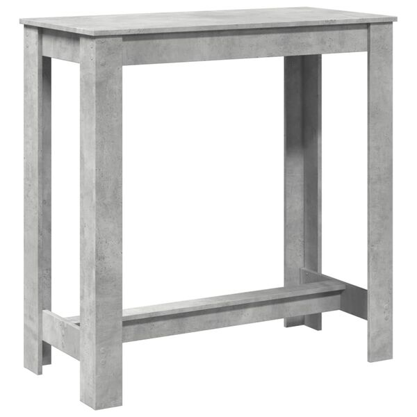 vidaXL Tavolo da Bar Grigio Cemento 102x50x103,5 cm Legno Multistrato