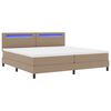 vidaXL Letto a molle con led Cappuccino 200 x 200 cm Pelle sintetica