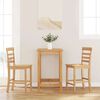 vidaXL Sgabelli da Bar 2 pz Naturale Legno Massello di Hevea