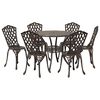 vidaXL Set da Pranzo per Giardino 7 pcs Bronzo 90 x 90 x 75 cm
