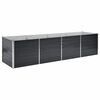 vidaXL Letto Rialzato Giardino Antracite 320x80x77 cm Acciaio Zincato