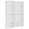 vidaXL Divisorio Ambienti 4Pannelli Bianco Legno Massello di Paulownia