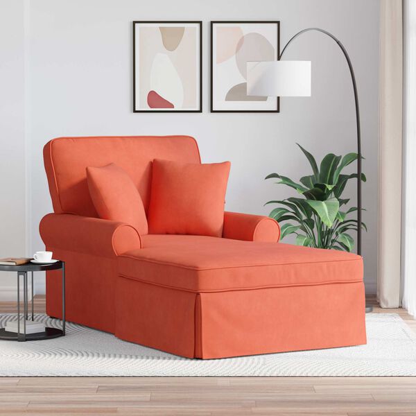 vidaXL Chaise Longe con Gonna Rosso Arancio 91 x 157 x 91 cm