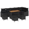 vidaXL Set Divano da Giardino 10 pz 8-Numero di posti Nero Poly Rattan