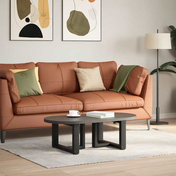 vidaXL Gambe per Tavolino da Caffè a Forma di T 2 pz Nere 50x25x(30-31) cm Acciaio