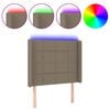 vidaXL Testiera a LED Tortora 103x16x118/128 cm in Tessuto
