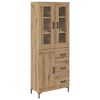 vidaXL Credenza 2 pcs Rovere artigianale 69,5 x 34 x 180 cm