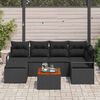 vidaXL Set Divano da Giardino 7 pcs Nero