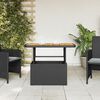 vidaXL Tavolo da Giardino Nero 90x55x71cm in Polyrattan e Legno Acacia
