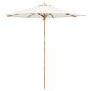 vidaXL Ombrello da giardino &Oslash; 240 x 260 cm Bamb&ugrave; Rotondo Bianco Crema