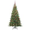 vidaXL Albero di Natale Artificiale con Rami Pieghevoli Verde 180 cm