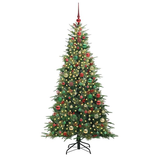 vidaXL Albero di Natale Artificiale con Rami Pieghevoli Verde 180 cm