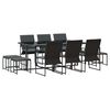 vidaXL Set da Pranzo per Giardino 11 pz Nero Acciaio