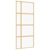 vidaXL Porta Scorrevole Dorata 90x205 Vetro Trasparente ESG Alluminio