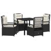 vidaXL Set da Pranzo per Giardino 5 pcs Nero polyrattan