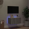 vidaXL Mobile TV a Parete con Luci LED Grigio Sonoma 60x35x31 cm