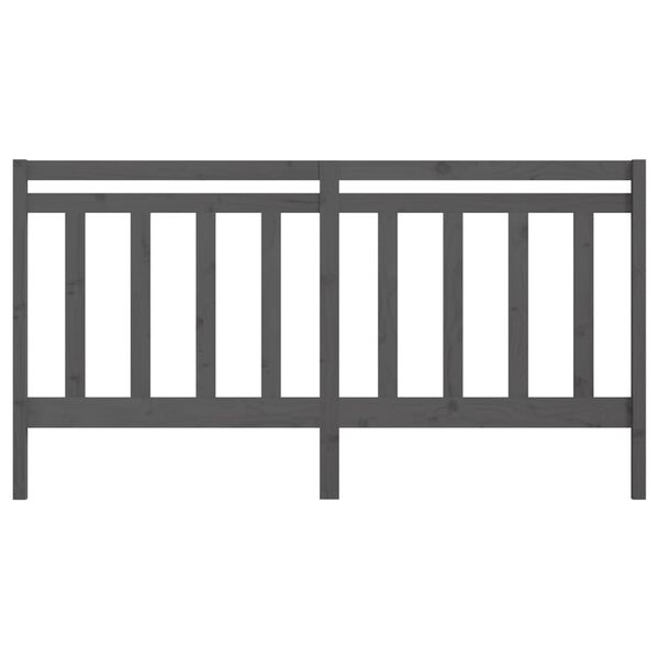 vidaXL Testiera per Letto Grigia 186x4x100cm in Legno Massello di Pino