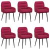 vidaXL Sedie da pranzo 6 pcs Velluto (V) Rosso Vino 59 x 59,5 x 90 cm