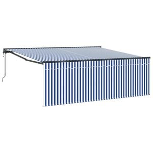 vidaXL Tenda retrattile Blu e Bianco 400 &times; 300 cm