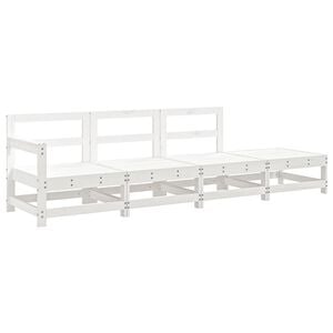 vidaXL Set Salotto da Giardino 4 pz Bianco in Legno Massello di Pino