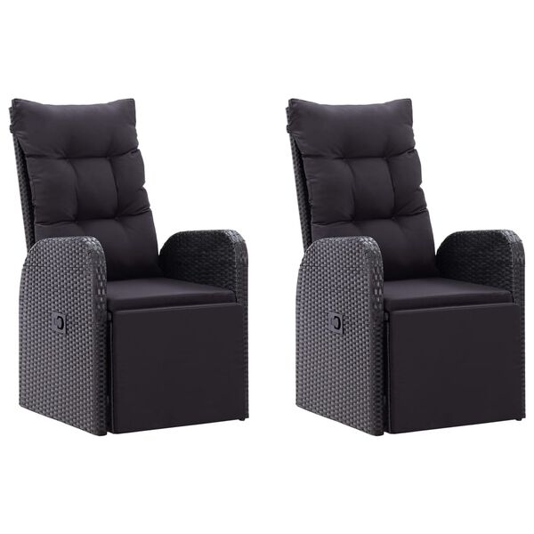 vidaXL Set Mobili da Pranzo per Giardino 5 pz Nero