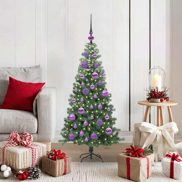 vidaXL Albero di Natale con 150 LED con supporto Verde 120 cm PVC