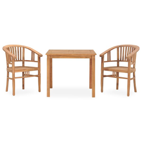 vidaXL Set da Pranzo da Giardino 3 pz in Legno Massello di Teak