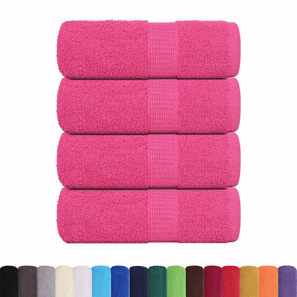 vidaXL Asciugamani per ospiti FROGN 4 pz Rosa 30x50 cm 360 g/m&sup2;