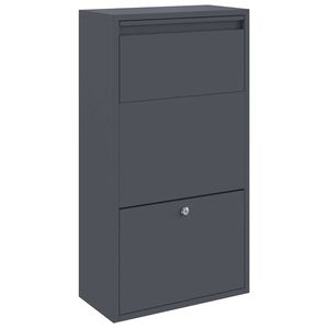 vidaXL Cassetta per pacchi con porta Antracite 44 x 22 x 82 cm Acciaio