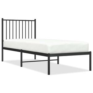 vidaXL Giroletto con Testiera in Metallo Nero 75x190 cm