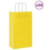 vidaXL Sacchetti di Carta 50 pz con Manici Gialli 21x11x36 cm