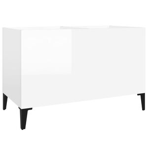 vidaXL Mobile Porta Dischi Bianco Lucido 74,5x38x48 Legno Multistrato