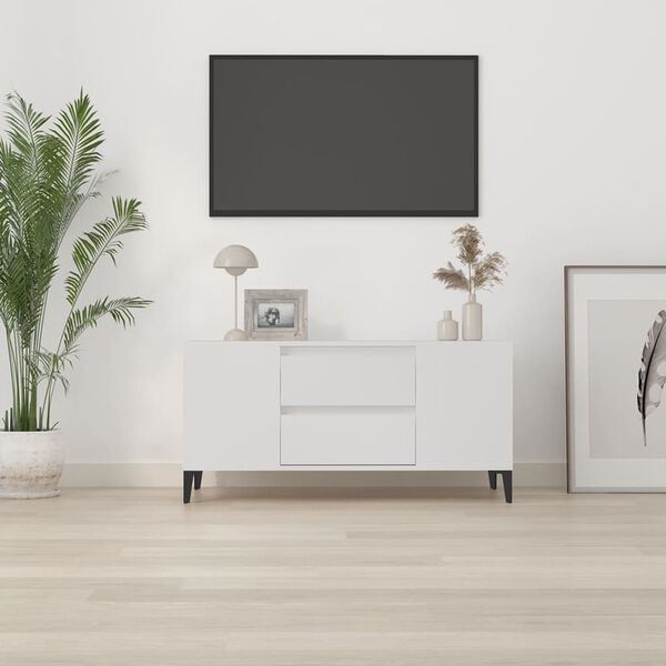 vidaXL Mobile Porta TV Bianco 102x44,5x50 cm in Legno Multistrato