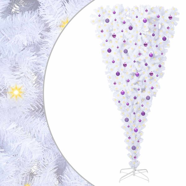 vidaXL Albero di Natale artificiale Bianco 240 cm PVC e Acciaio