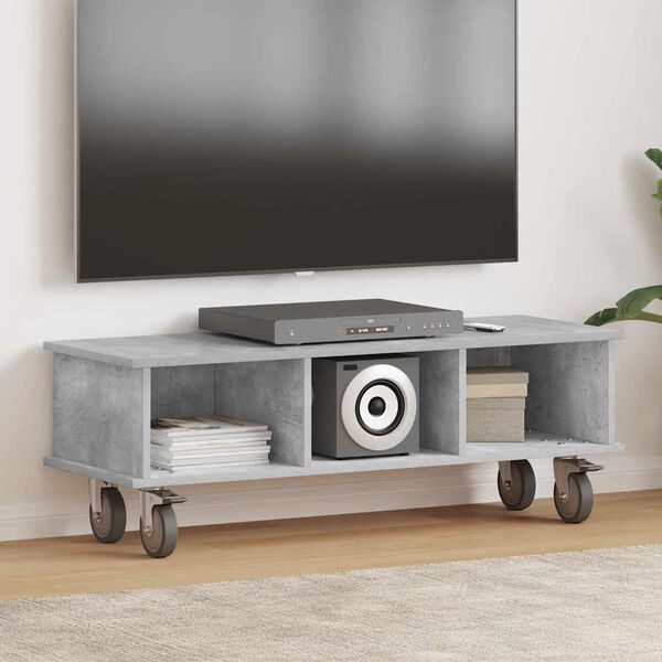 vidaXL Supporto TV Grigio cemento 100 x 35 x 35 cm Legno multistrato