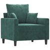 vidaXL Poltroncina con Poggiapiedi Verde Scuro 60 cm in Velluto