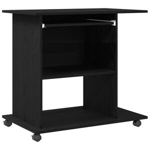 vidaXL Scrivania per computer Rovere Nero 80x50x75 cm in Legno Multistrato