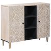 vidaXL Credenza Bianco 90 x 33,5 x 75 cm Legno di mango massello