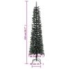 vidaXL Albero di Natale Artificiale Sottile con Base Verde 210 cm PVC