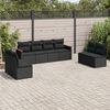 vidaXL Set Divani da Giardino con Cuscini 8 pz Nero in Polyrattan