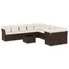 vidaXL Set Divani da Giardino 11 pz con Cuscini Polyrattan Marrone
