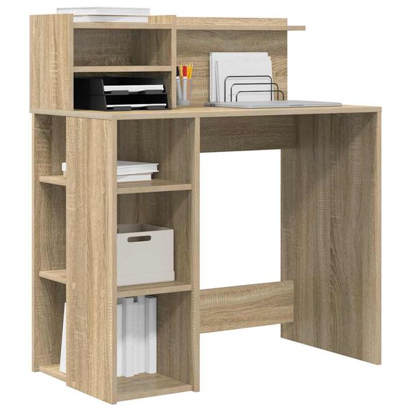 vidaXL Scrivania Rovere Sonoma 90 x 48 x 101,5 cm Legno multistrato