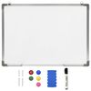 vidaXL Lavagna Magnetica Bianca Cancellabile a Secco 70x50 cm Acciaio