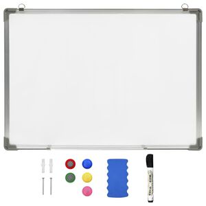 vidaXL Lavagna Magnetica Bianca Cancellabile a Secco 70x50 cm Acciaio