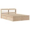 vidaXL Giroletto con Testiera 135x190 cm in Legno Massello di Pino