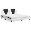 vidaXL Letto Viana con Materasso Bianco e Nero 180x200cm Similpelle